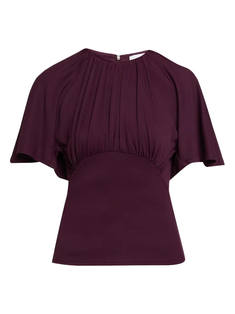 Ruched Stretch Jersey Batwing Top