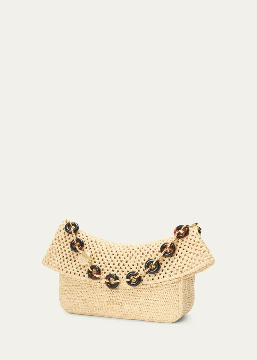 Loewe x Paula's Ibiza Ola Medium Bag in Raffia | Thumbnail 3