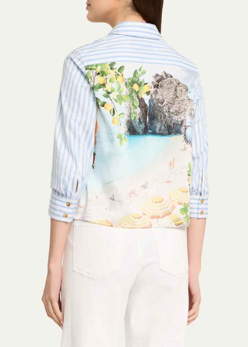 L'Agence Fawn Beach-Print Shirt | Thumbnail 3 L'Agence Fawn Beach-Print Shirt | Thumbnail 3