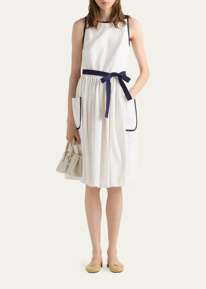 Prada Slubbed Toile Sleeveless Dress | Thumbnail 2