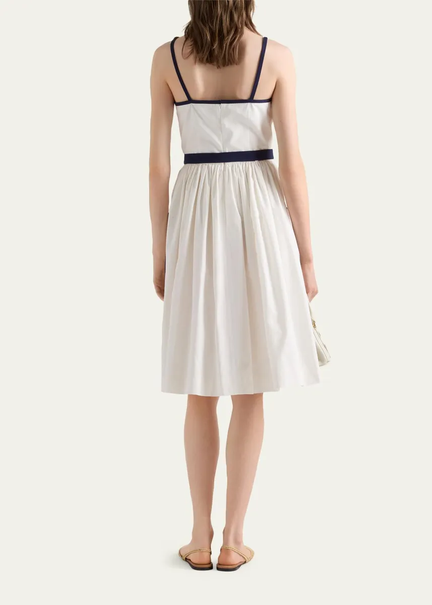 Prada Slubbed Toile Sleeveless Dress | Thumbnail 3