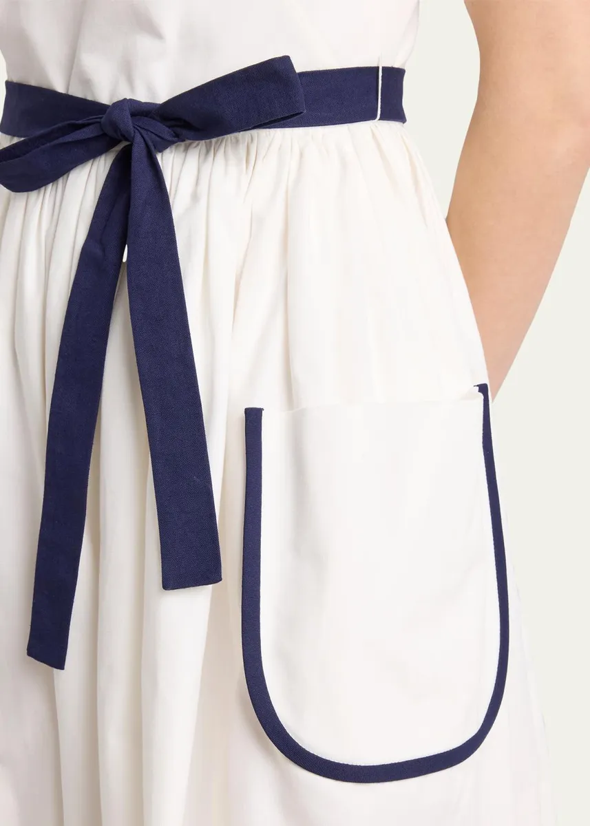 Prada Slubbed Toile Sleeveless Dress | Thumbnail 5