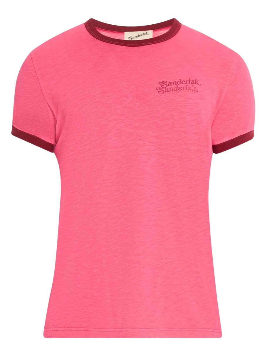 Sanderlak Men's Contrast-Trim Crewneck T-Shirt