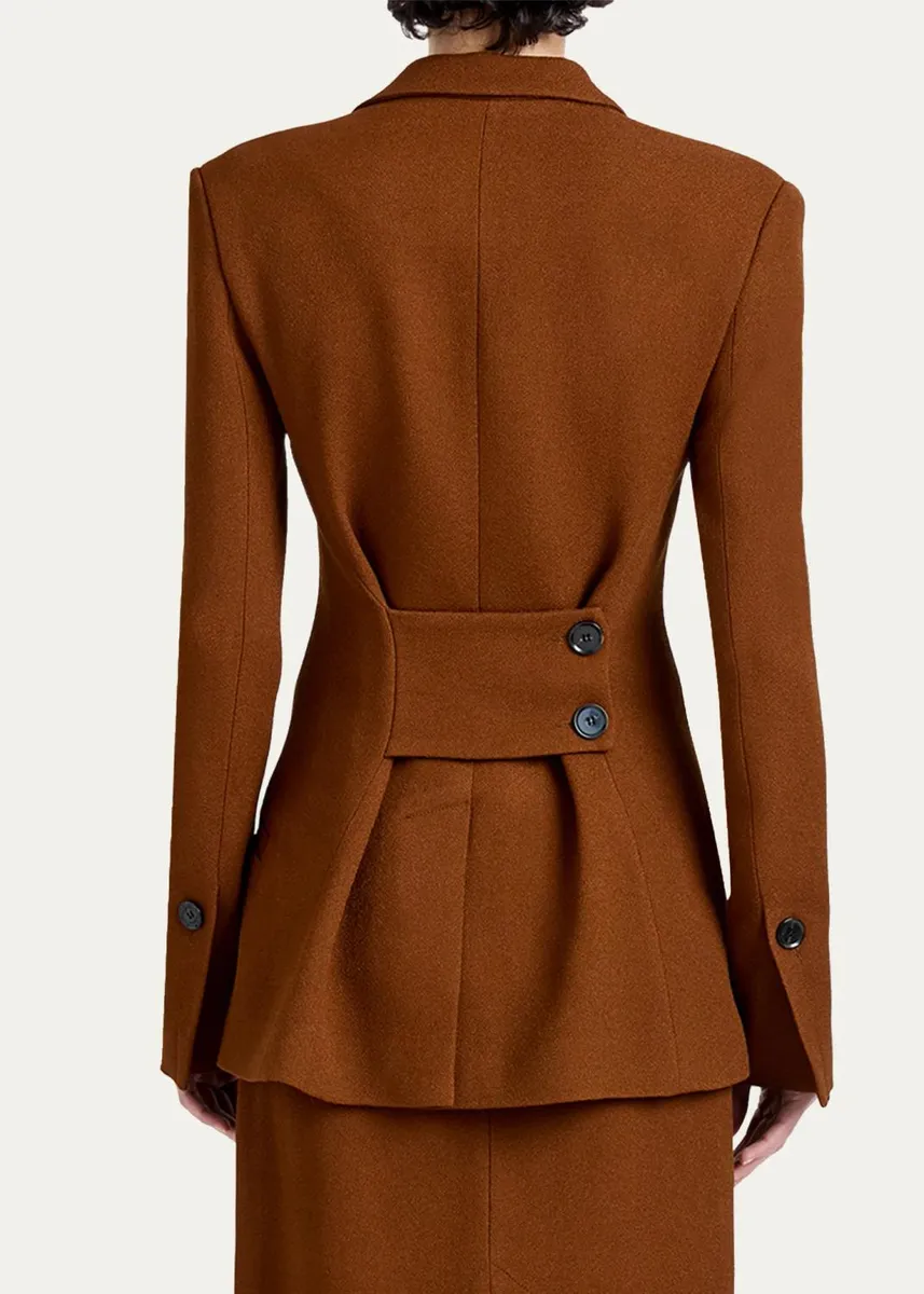 Proenza Schouler Vioni Heavy Sable Single-Breasted Jacket | Thumbnail 3 Proenza Schouler Vioni Heavy Sable Single-Breasted Jacket | Thumbnail 3