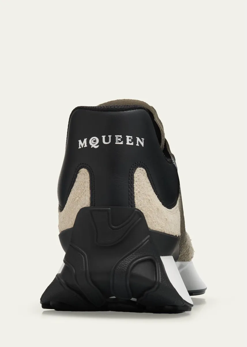 Alexander McQueen Men's Sprint Runner Mixed Media Sneakers | Thumbnail 5 Alexander McQueen Men's Sprint Runner Mixed Media Sneakers | Thumbnail 5