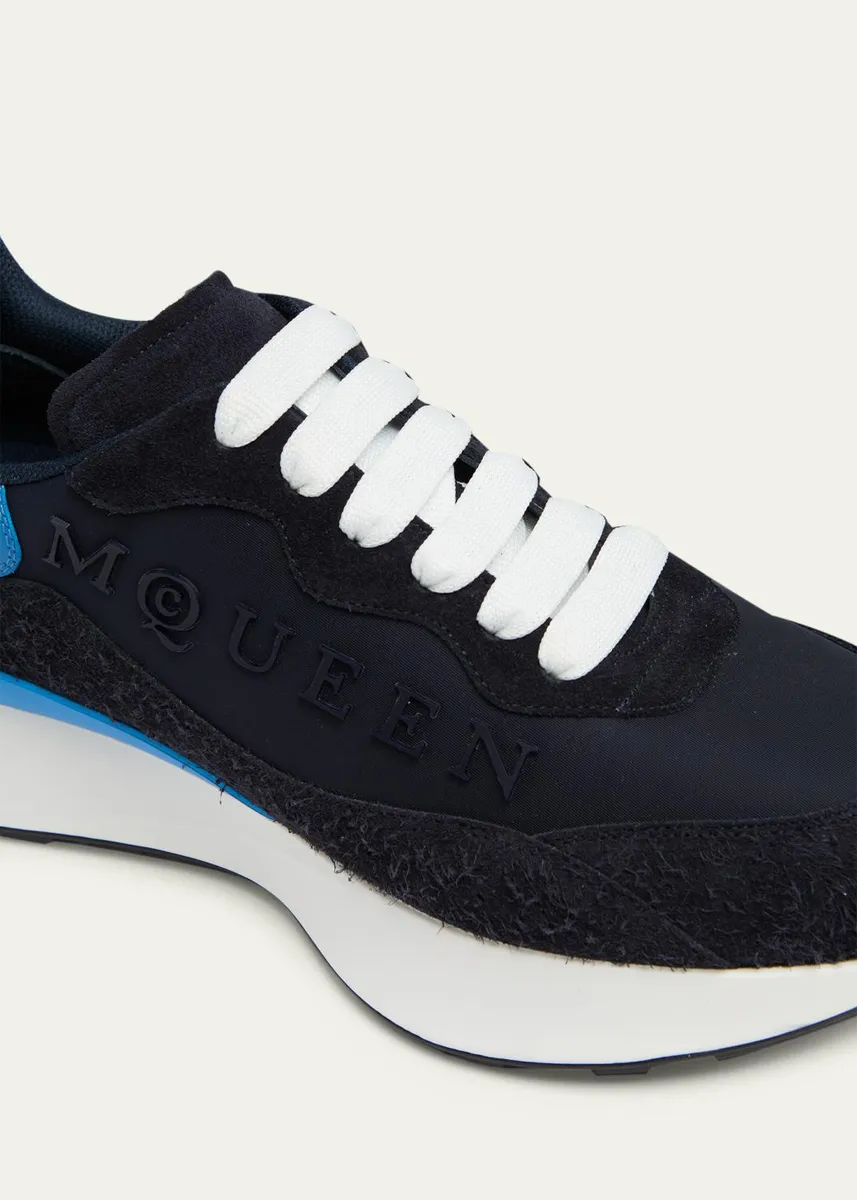 Alexander McQueen Men's Sprint Runner Mixed Media Sneakers | Thumbnail 7 Alexander McQueen Men's Sprint Runner Mixed Media Sneakers | Thumbnail 7