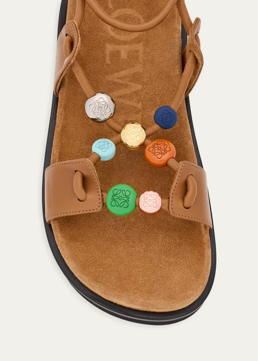 Loewe x Paula's Ibiza Anagram Pebble Bead Leather Sandals | Thumbnail 3 Loewe x Paula's Ibiza Anagram Pebble Bead Leather Sandals | Thumbnail 3