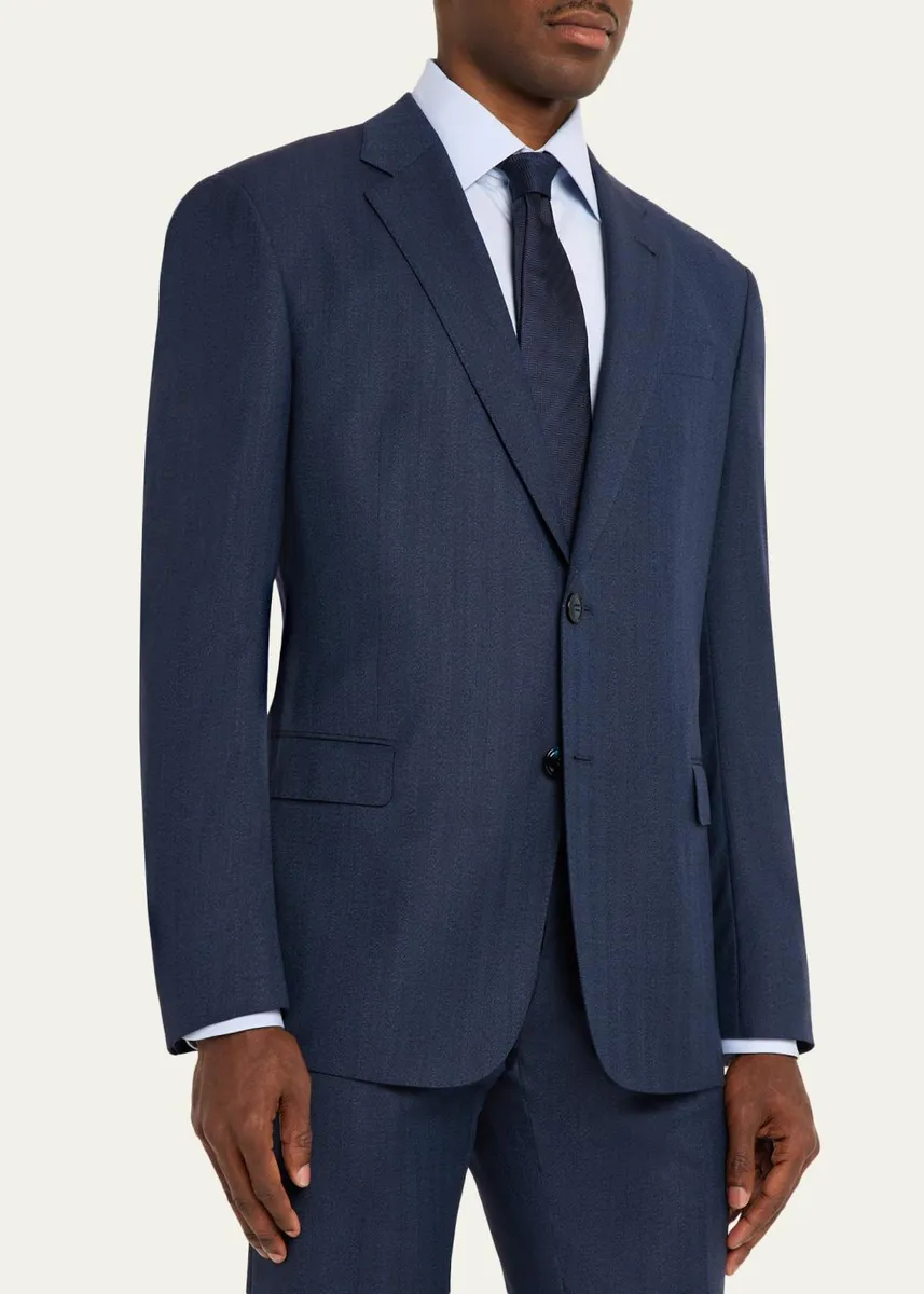Giorgio Armani Men's Soft Line Chevron Single-Breasted Suit | Thumbnail 4
