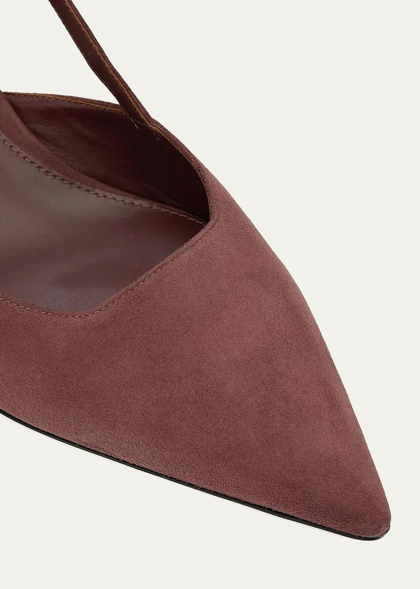 Stuart Weitzman 50mm Vinnie Suede Slingback Pumps | Thumbnail 3