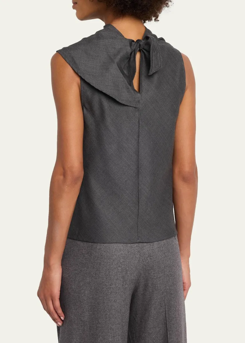 OFFICINE GÉNÉRALE Milia Sleeveless Drape-Neck Top | Thumbnail 3