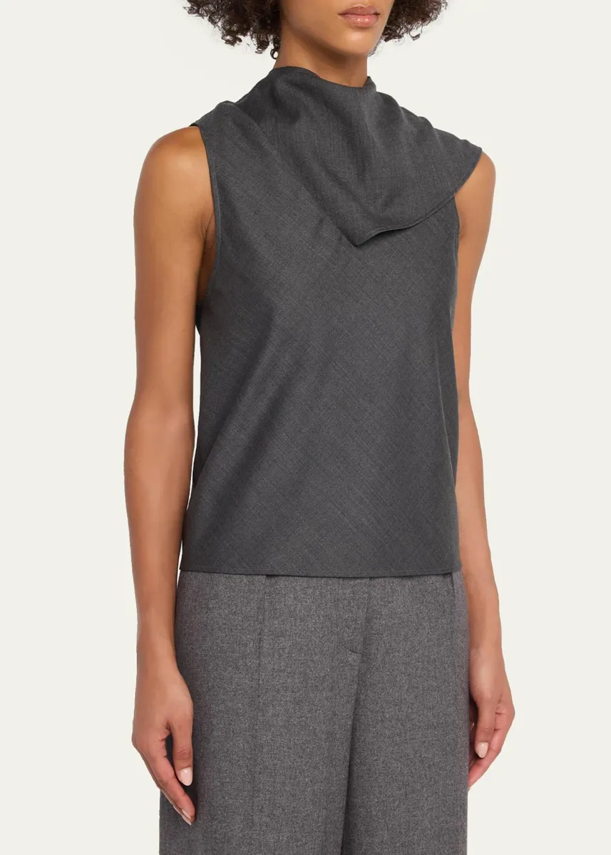 OFFICINE GÉNÉRALE Milia Sleeveless Drape-Neck Top | Thumbnail 4