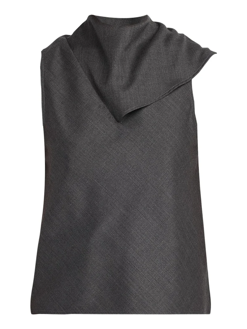 OFFICINE GÉNÉRALE Milia Sleeveless Drape-Neck Top