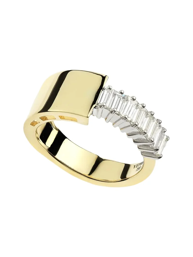 YEPREM Golden Strada Statement Ring