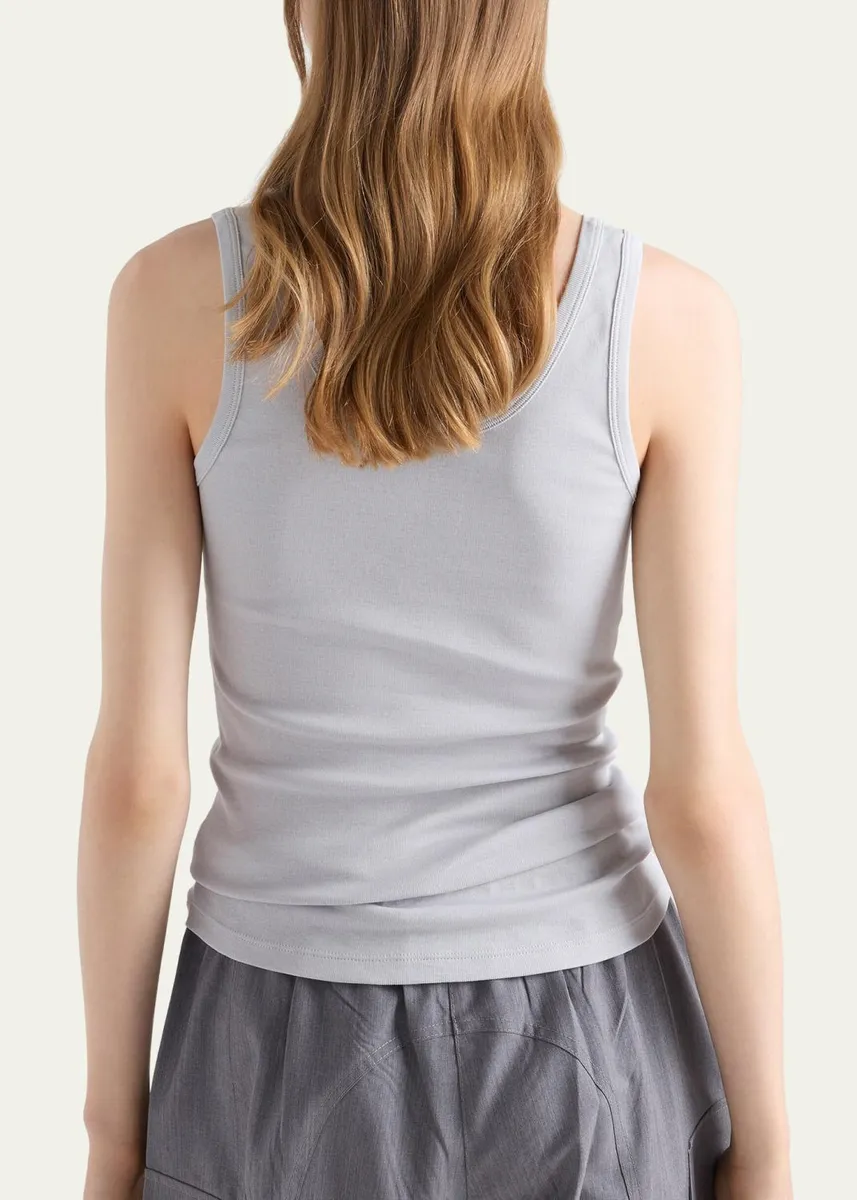 Prada Cotton Jersey Tank Top | Thumbnail 3 Prada Cotton Jersey Tank Top | Thumbnail 3