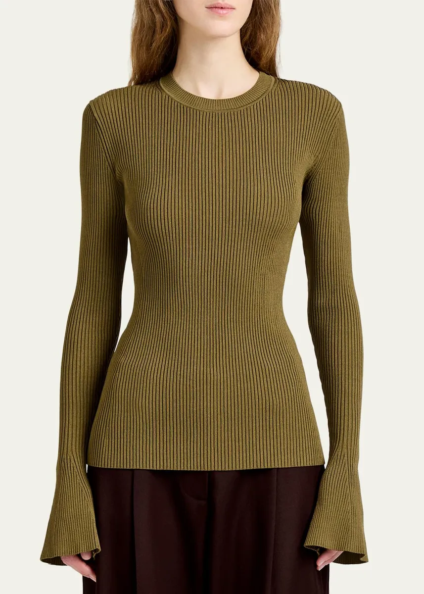 Proenza Schouler Nir Bell Sleeve Ribbed Sweater | Thumbnail 4