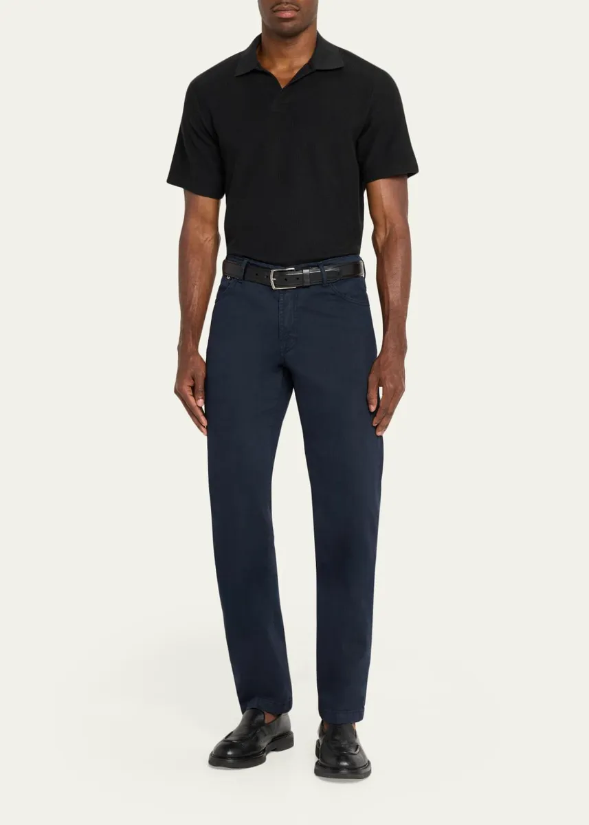 Kiton Men's Cotton and Cashmere Stretch Slim Five-Pocket Pants | Thumbnail 2