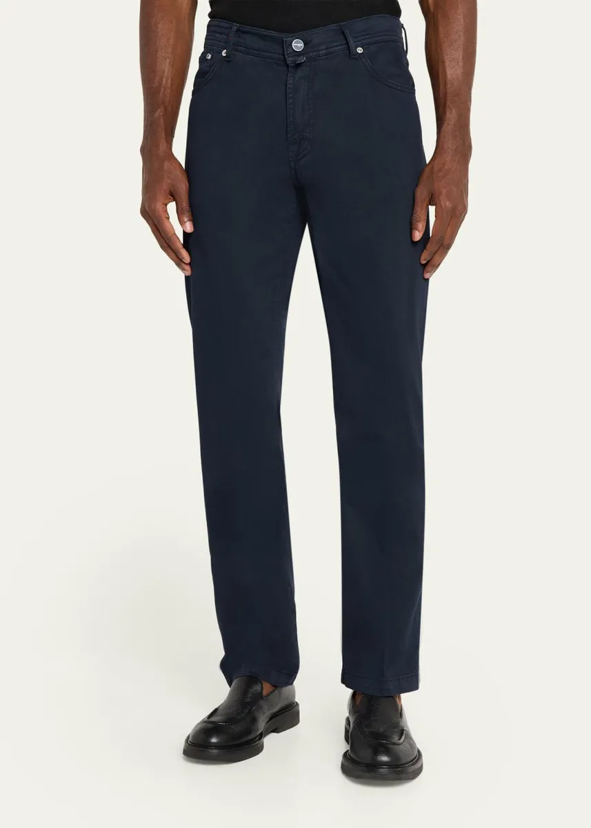 Kiton Men's Cotton and Cashmere Stretch Slim Five-Pocket Pants | Thumbnail 4