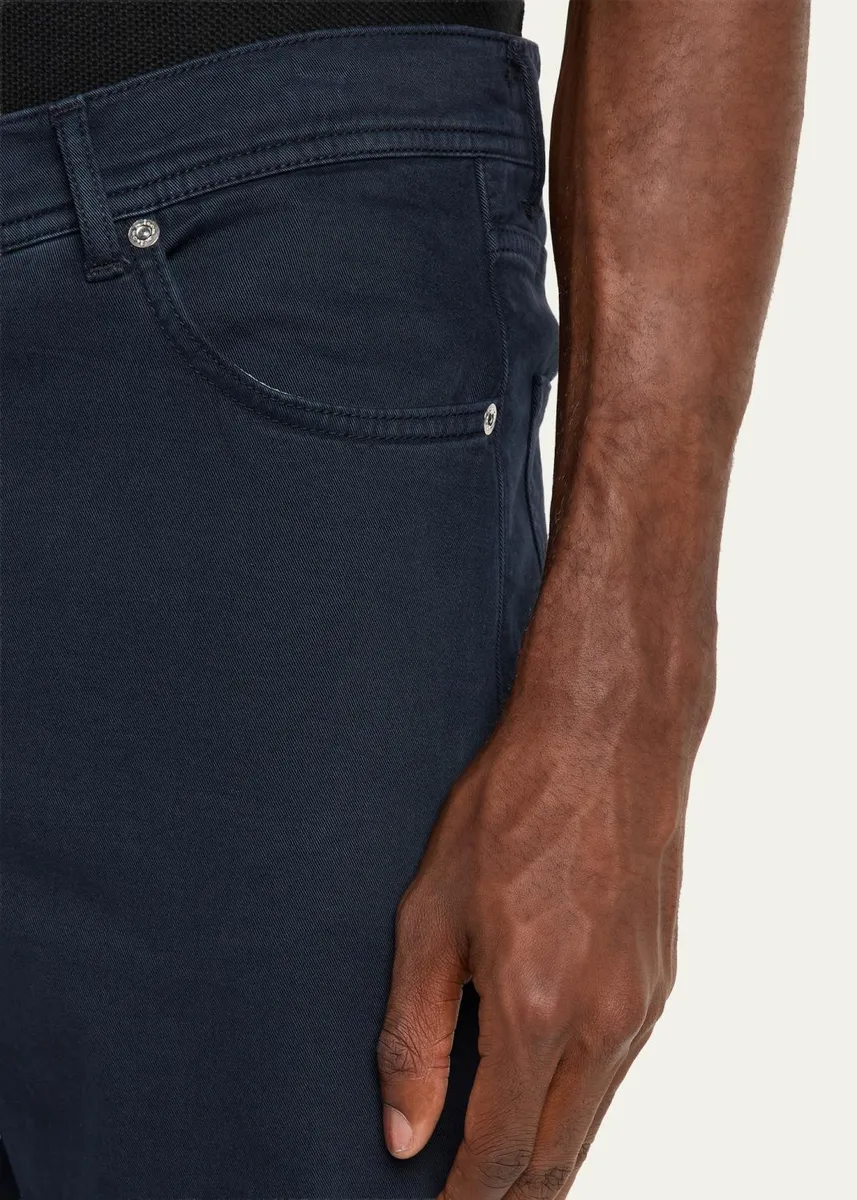 Kiton Men's Cotton and Cashmere Stretch Slim Five-Pocket Pants | Thumbnail 5