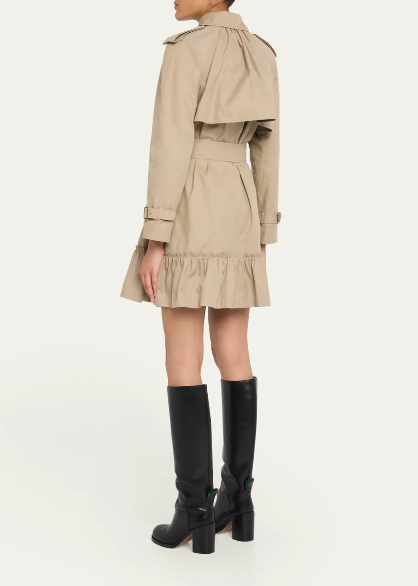 Burberry Ruffle Belted Short Trench Coat | Thumbnail 3 Burberry Ruffle Belted Short Trench Coat | Thumbnail 3