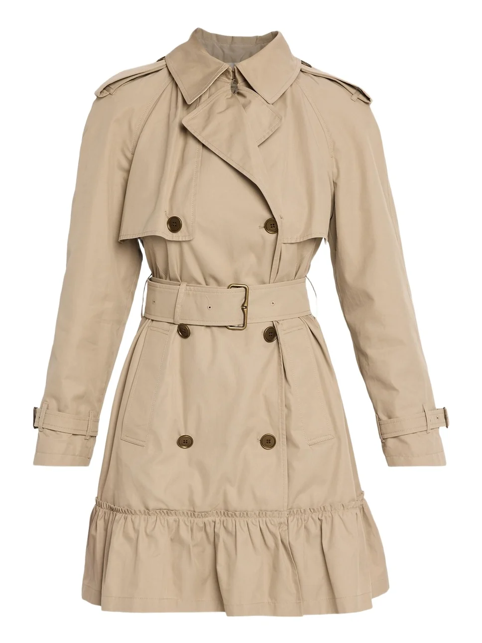 Ruffle Belted Short Trench Coat Ruffle Belted Short Trench Coat