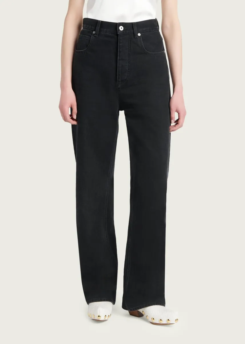 Bottega Veneta Faded Black Denim Wide-Leg Jeans | Thumbnail 4 Bottega Veneta Faded Black Denim Wide-Leg Jeans | Thumbnail 4