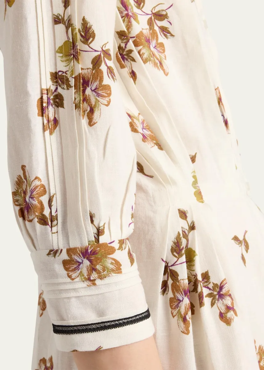 Prada Long Printed Linen Dress | Thumbnail 5 Prada Long Printed Linen Dress | Thumbnail 5