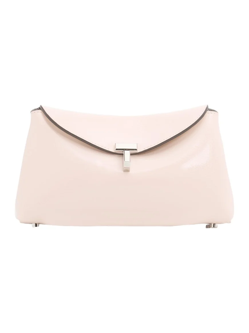 TOTEME Mini T-Lock Leather Clutch Bag