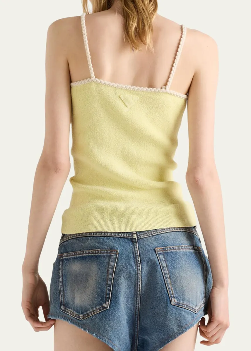Prada Cotton Boucle Crop Top | Thumbnail 3 Prada Cotton Boucle Crop Top | Thumbnail 3