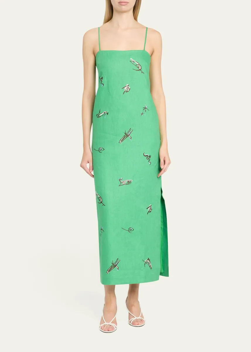 ALÉMAIS Wanda Embroidered Midi Dress | Thumbnail 2