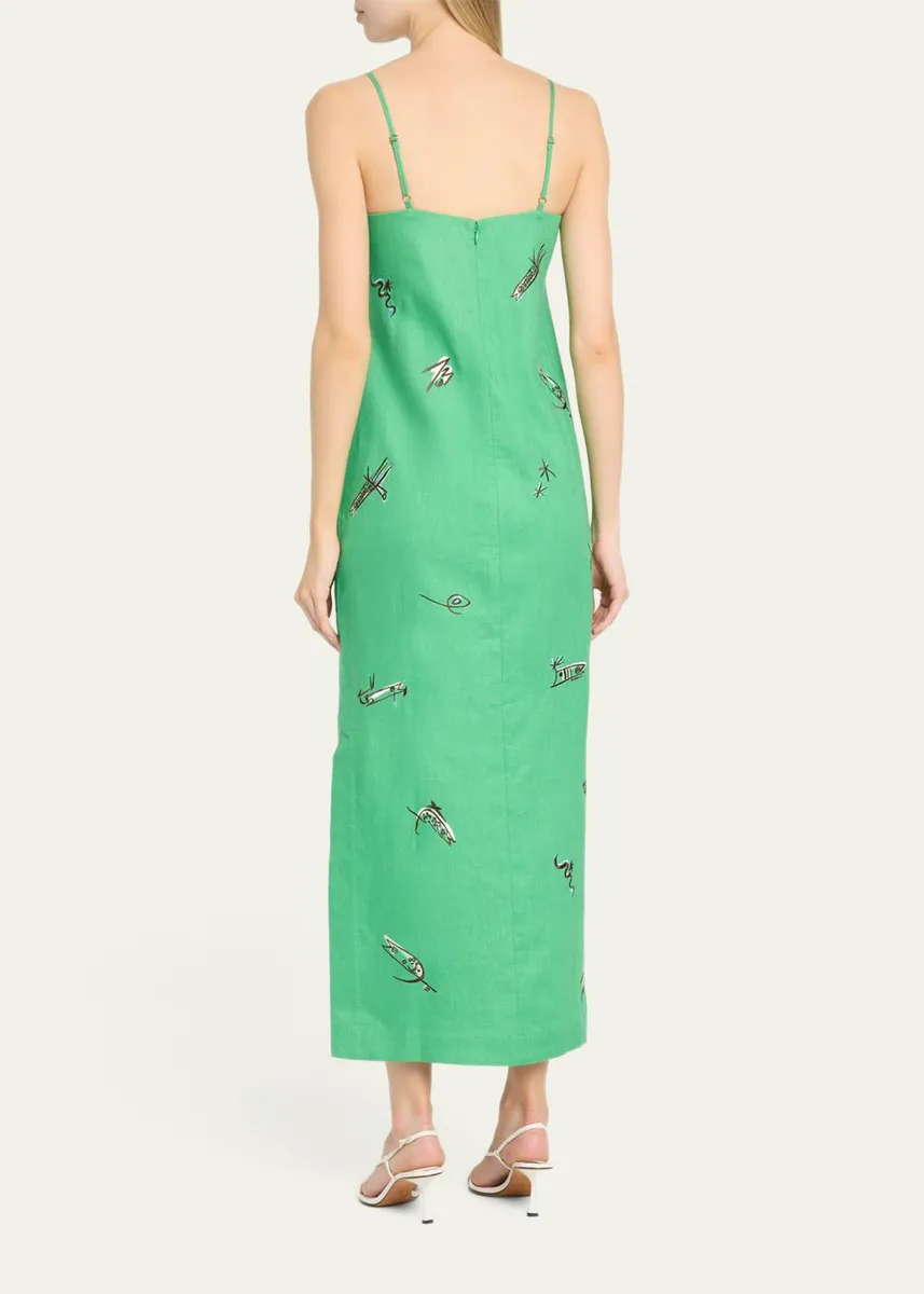 ALÉMAIS Wanda Embroidered Midi Dress | Thumbnail 3