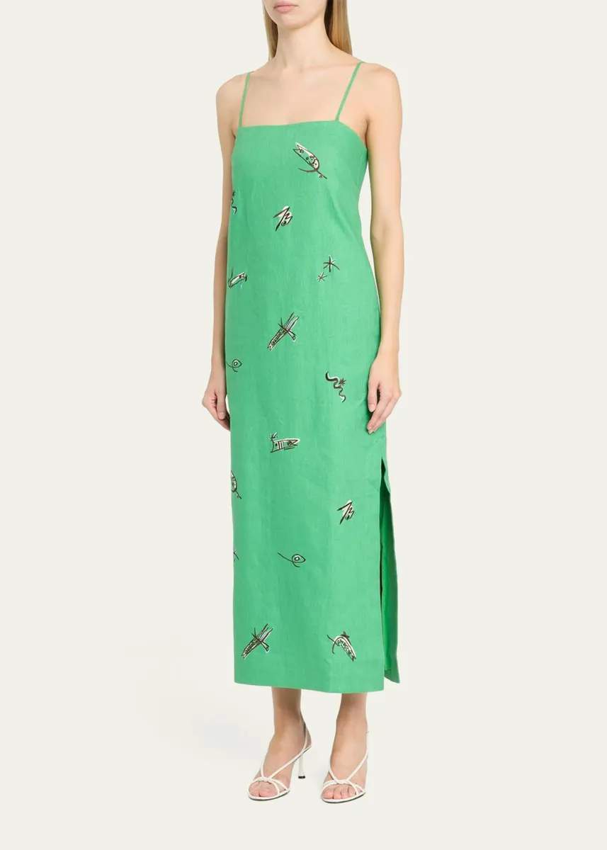ALÉMAIS Wanda Embroidered Midi Dress | Thumbnail 4