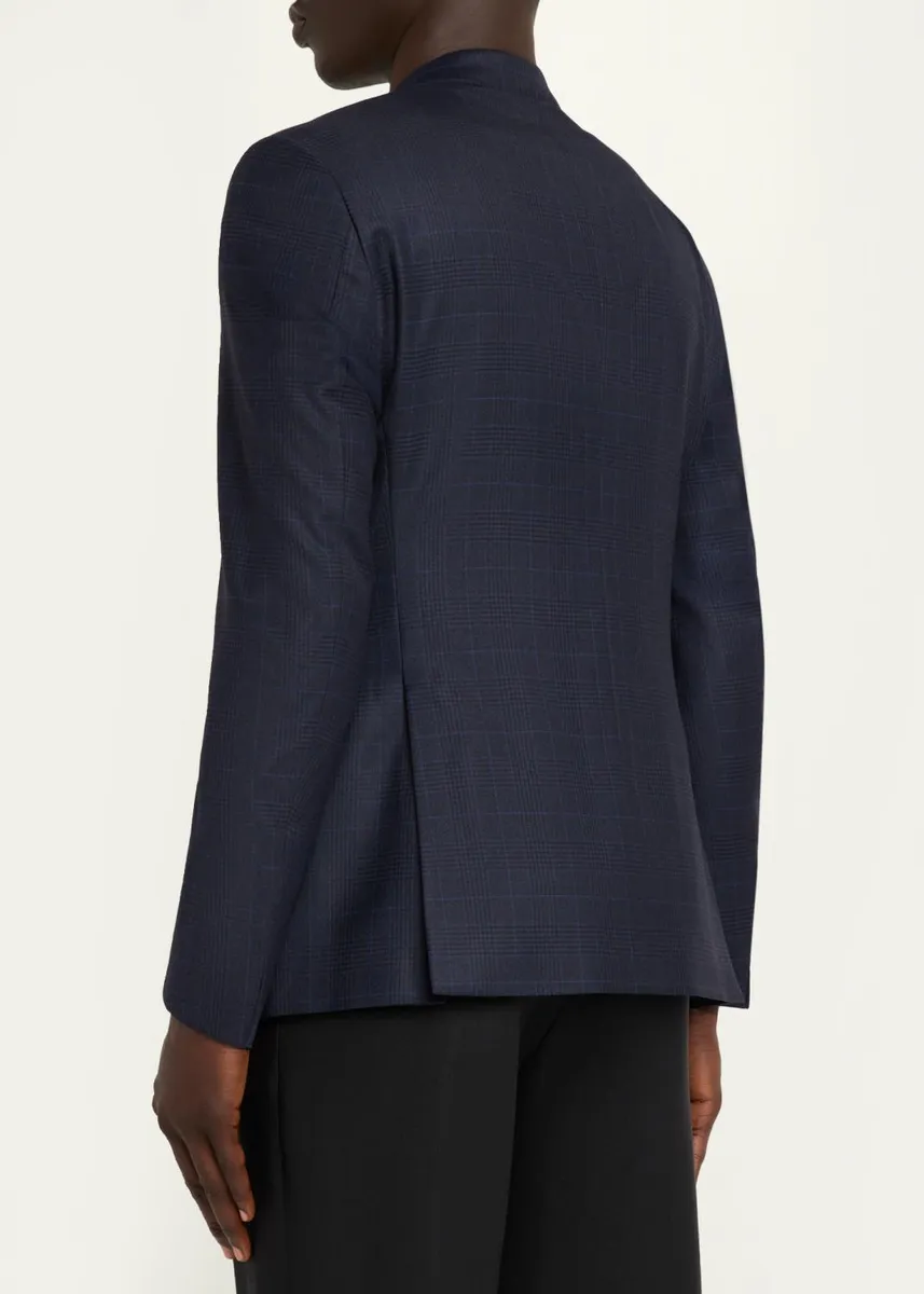 Giorgio Armani Men's Soft Prince of Wales Single-Breasted Sport Coat | Thumbnail 3 Giorgio Armani Men's Soft Prince of Wales Single-Breasted Sport Coat | Thumbnail 3