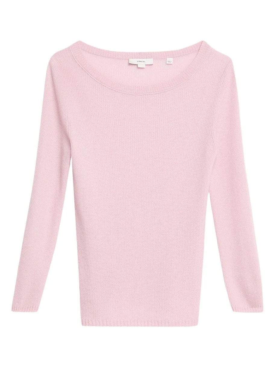 Vince Boat-Neck Cashmere-Silk Top