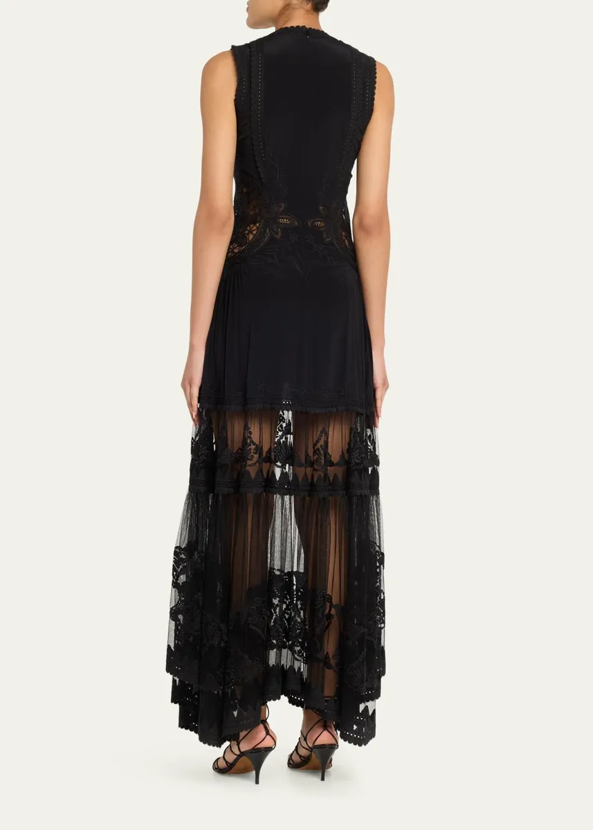 Ulla Johnson Floral Lace Silk Crepe De Chine Gown | Thumbnail 3 Ulla Johnson Floral Lace Silk Crepe De Chine Gown | Thumbnail 3