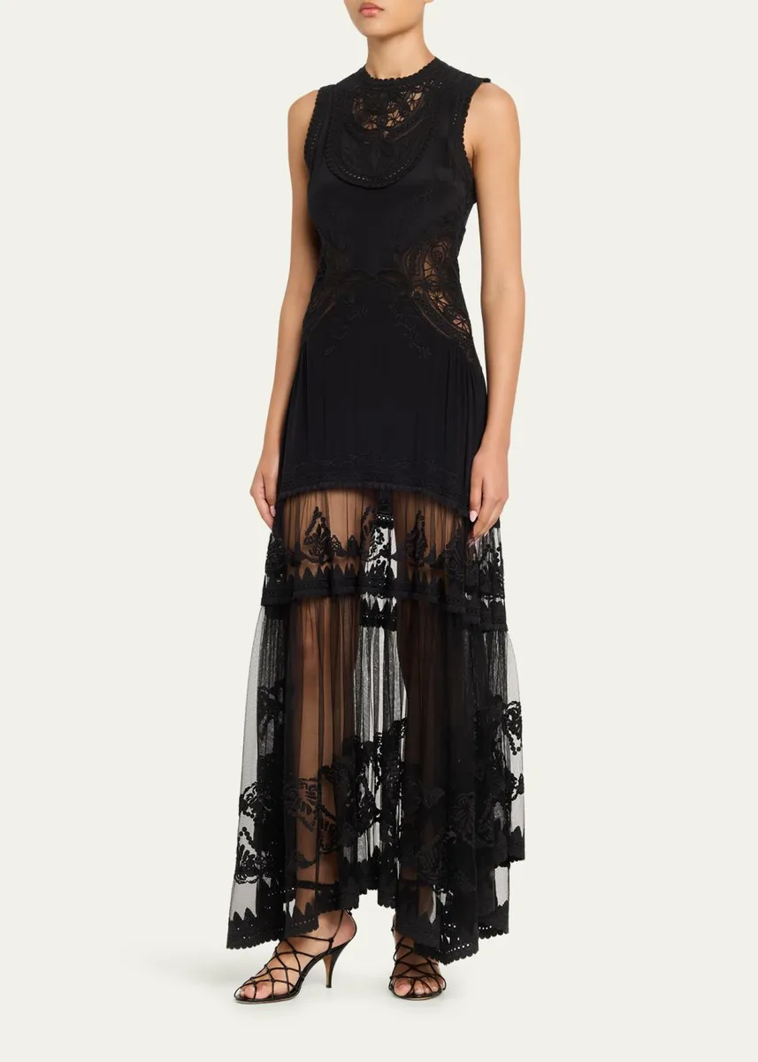 Ulla Johnson Floral Lace Silk Crepe De Chine Gown | Thumbnail 4 Ulla Johnson Floral Lace Silk Crepe De Chine Gown | Thumbnail 4
