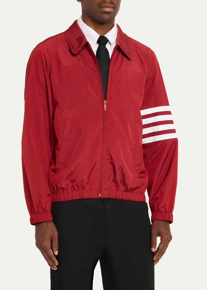 Thom Browne Men's Ripstop 4-Bar Full-Zip Jacket | Thumbnail 4