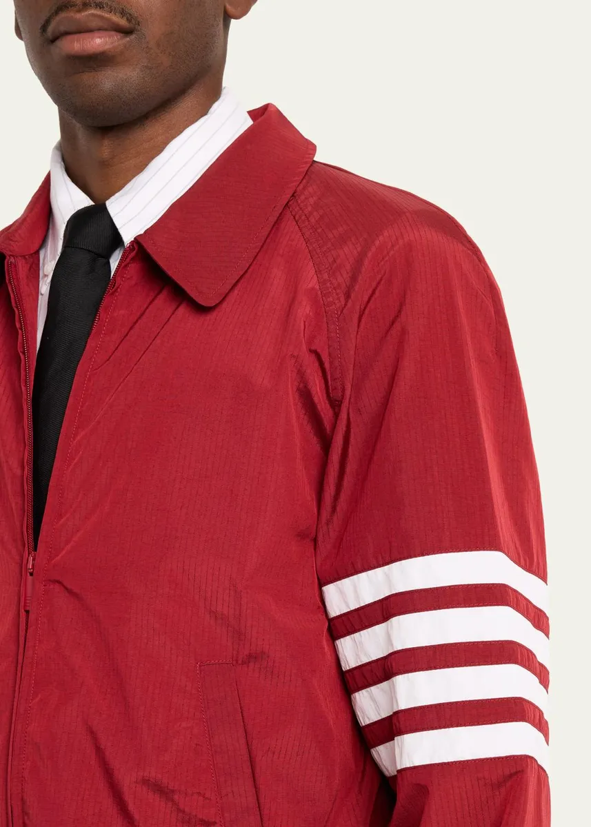 Thom Browne Men's Ripstop 4-Bar Full-Zip Jacket | Thumbnail 5