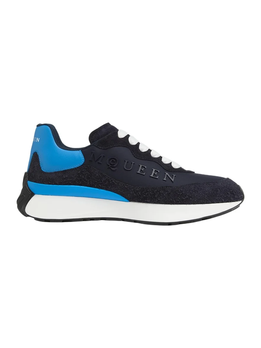 Alexander McQueen Men's Sprint Runner Mixed Media Sneakers