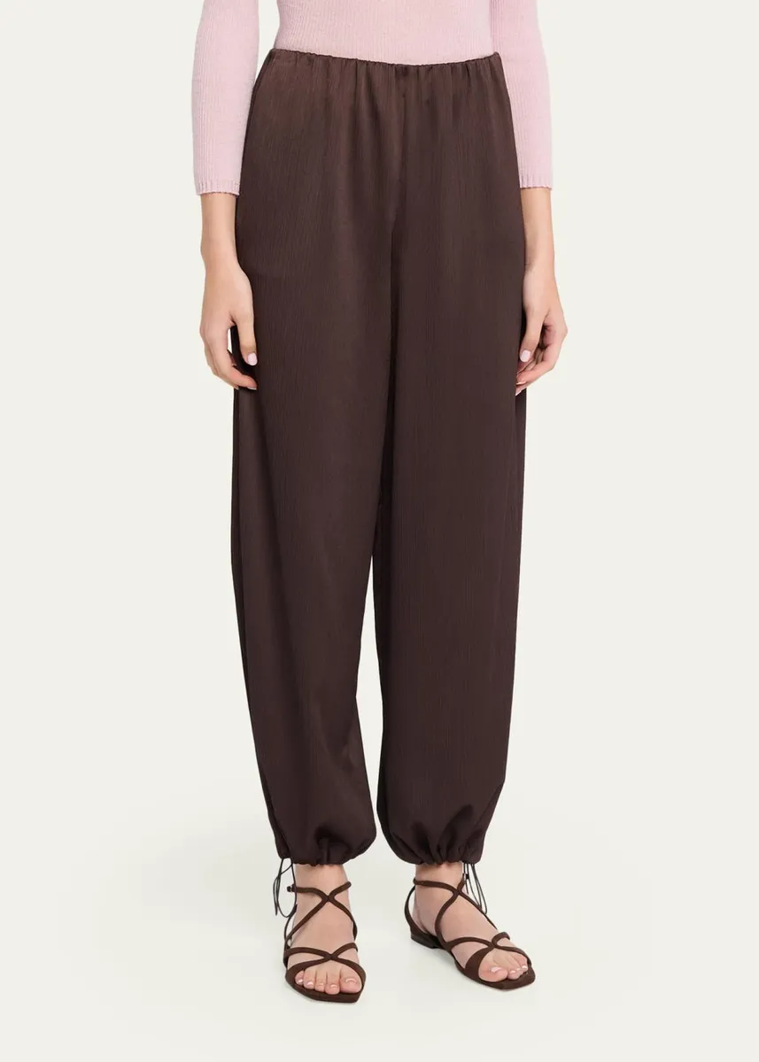 Vince Mid-Rise Plissé Satin Bubble Pants | Thumbnail 4