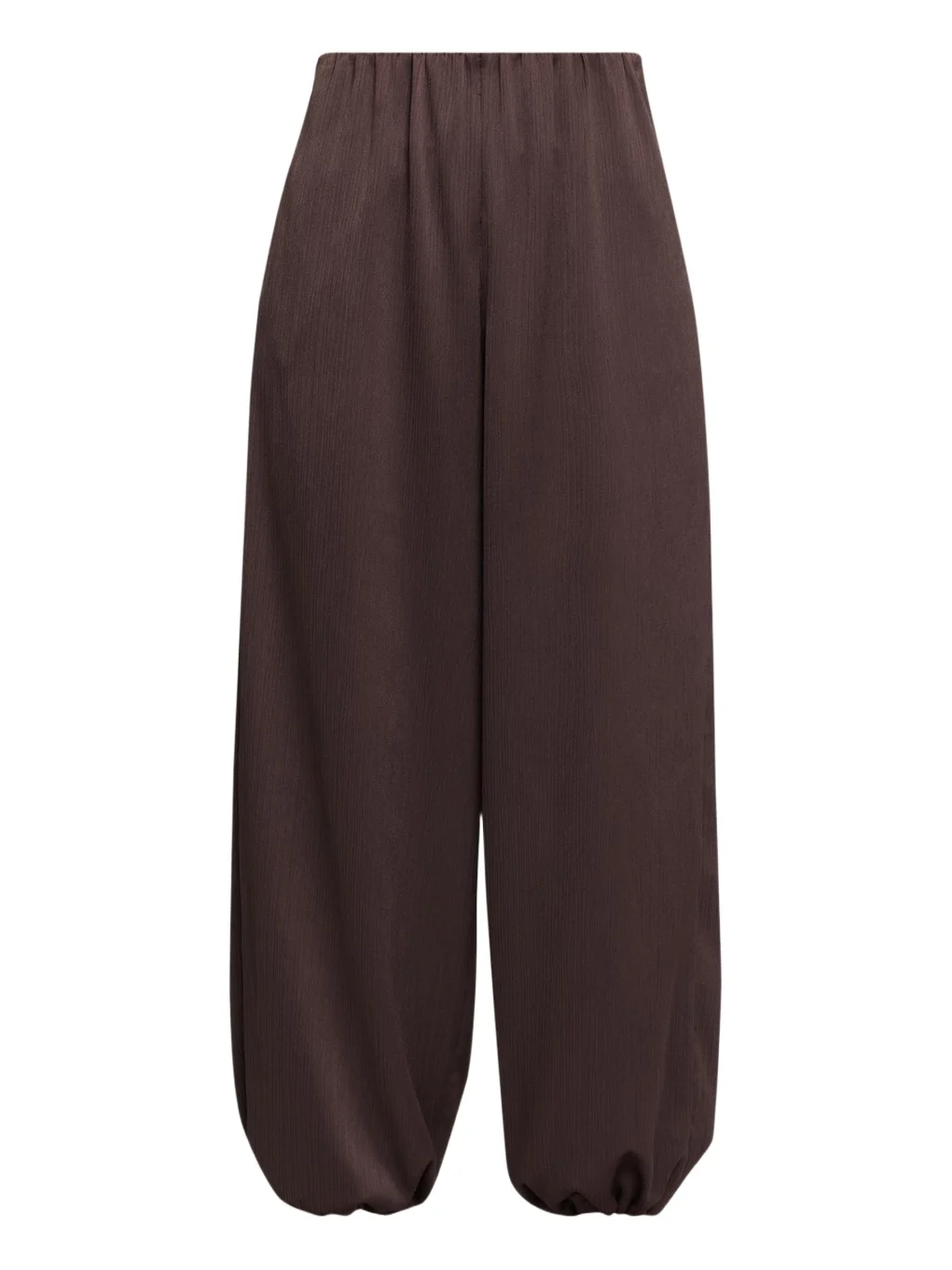 Mid-Rise Plissé Satin Bubble Pants