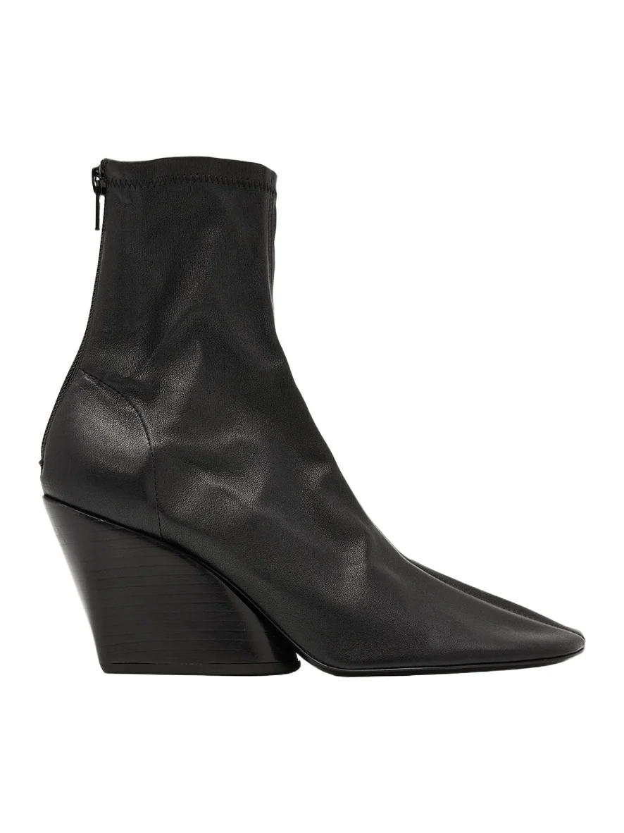 70mm Slant Stretch Leather Ankle Boots 70mm Slant Stretch Leather Ankle Boots