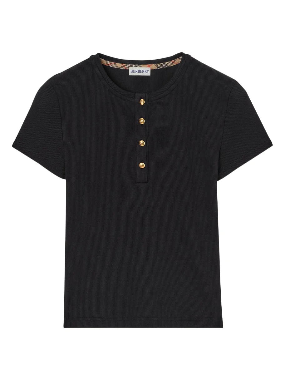 Burberry Cotton Rib Knit T-Shirt