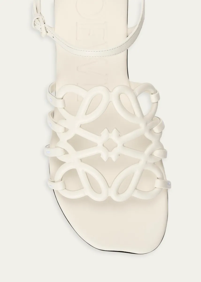 Loewe x Paula's Ibiza Petal Anagram Leather Ankle-Strap Sandals | Thumbnail 3