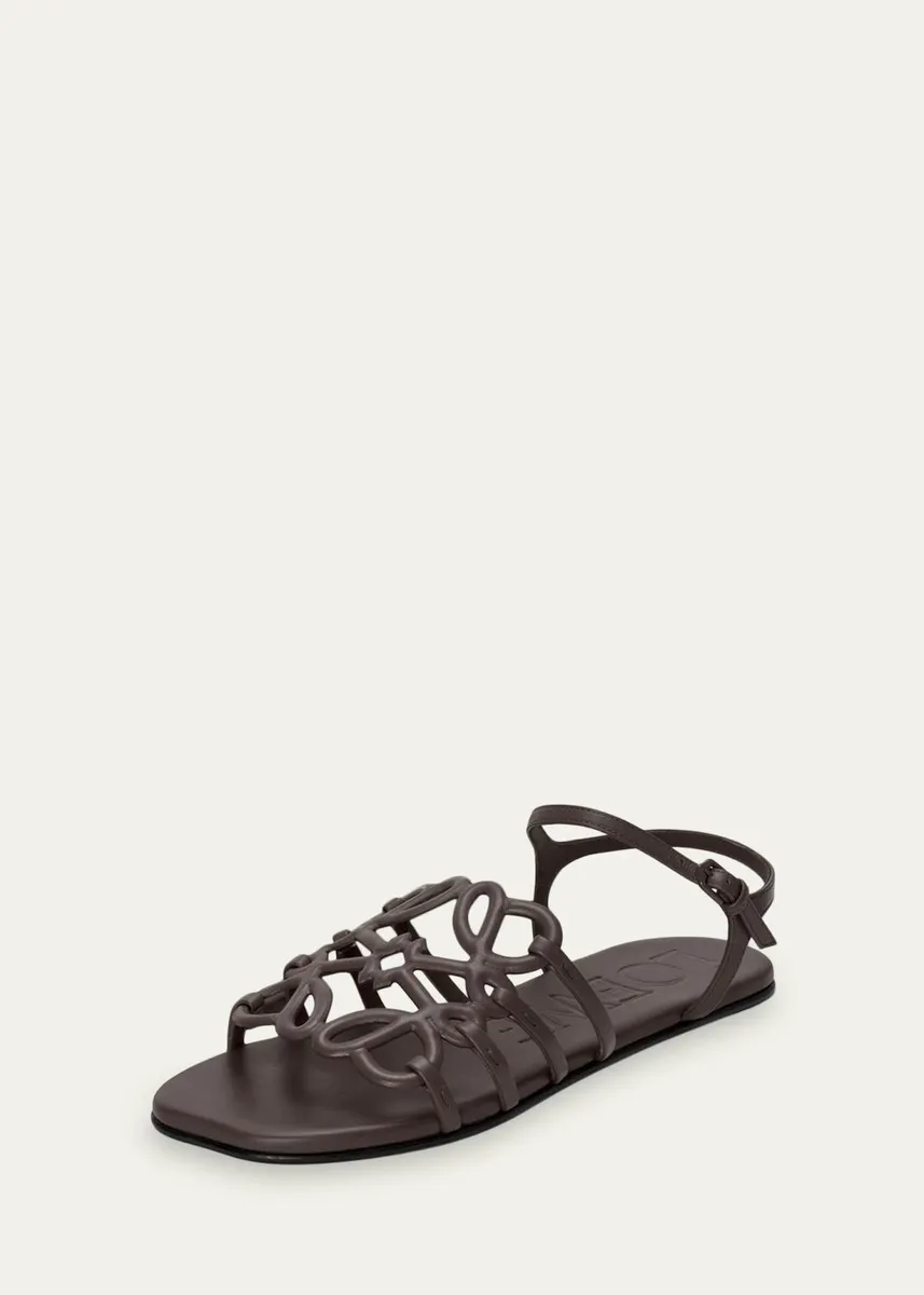 Loewe x Paula's Ibiza Petal Anagram Leather Ankle-Strap Sandals | Thumbnail 4