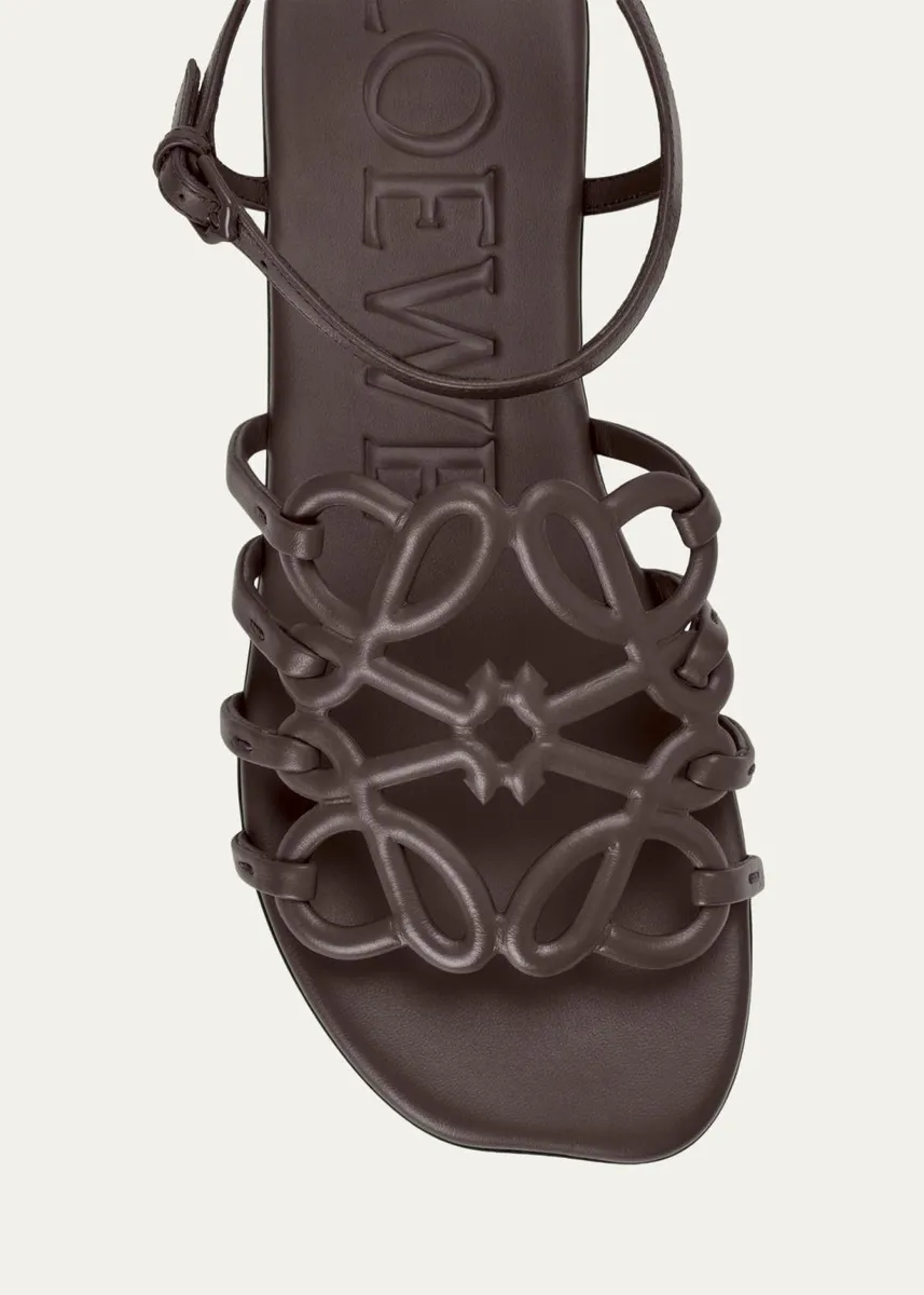 Loewe x Paula's Ibiza Petal Anagram Leather Ankle-Strap Sandals | Thumbnail 5