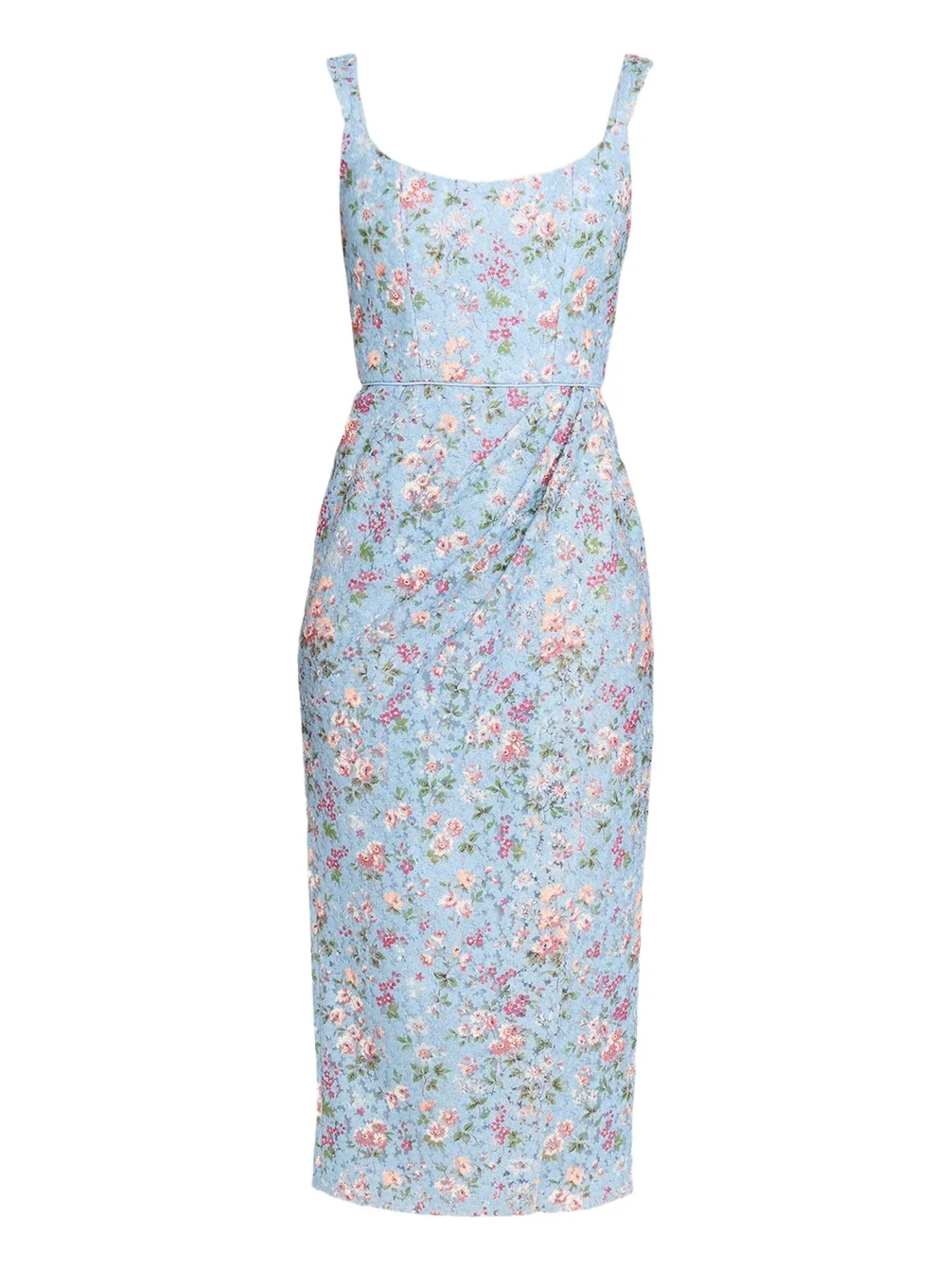 Markarian Marla Floral-Lace Wrap Midi Dress