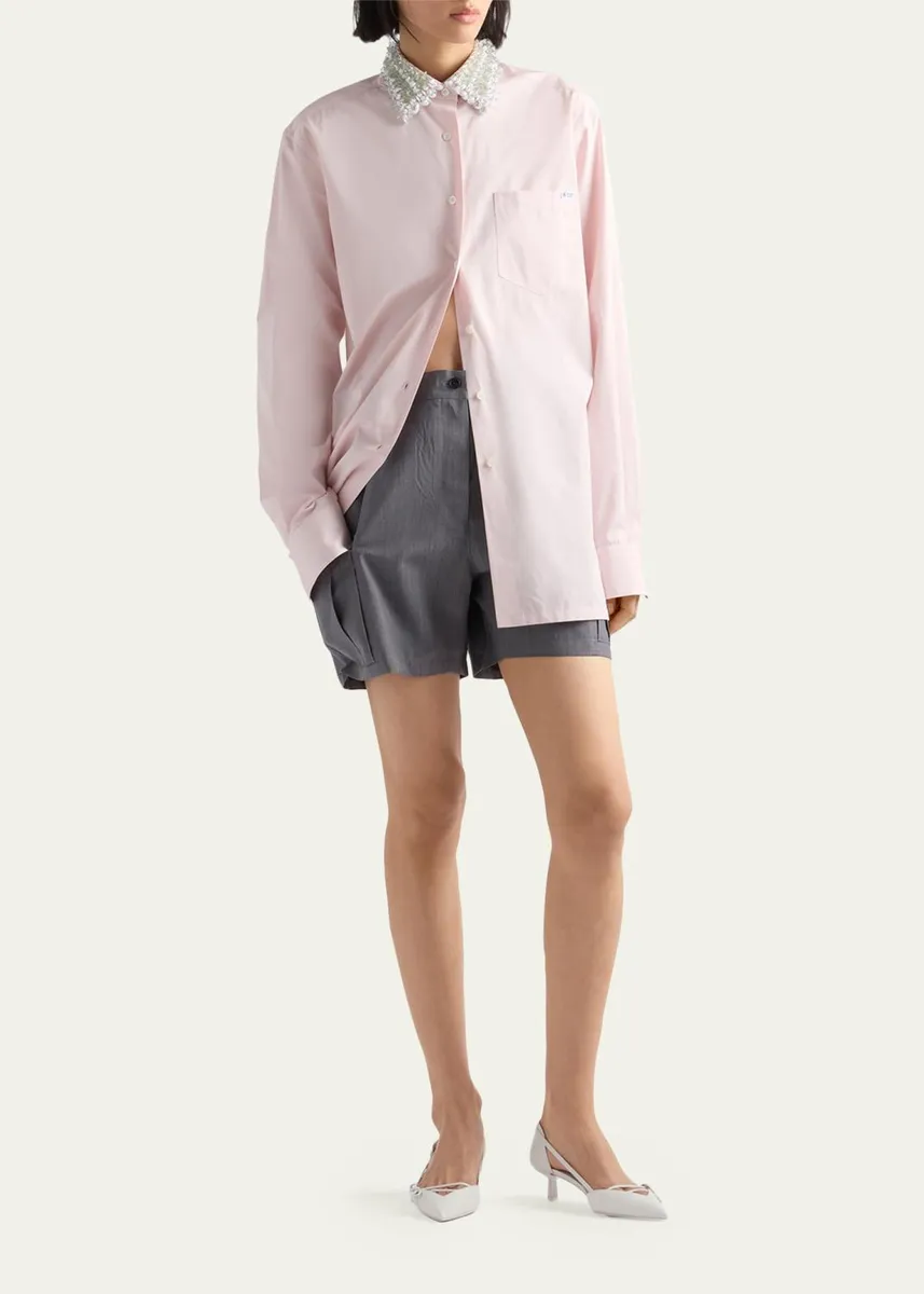 Prada Embroidered Poplin Shirt | Thumbnail 2