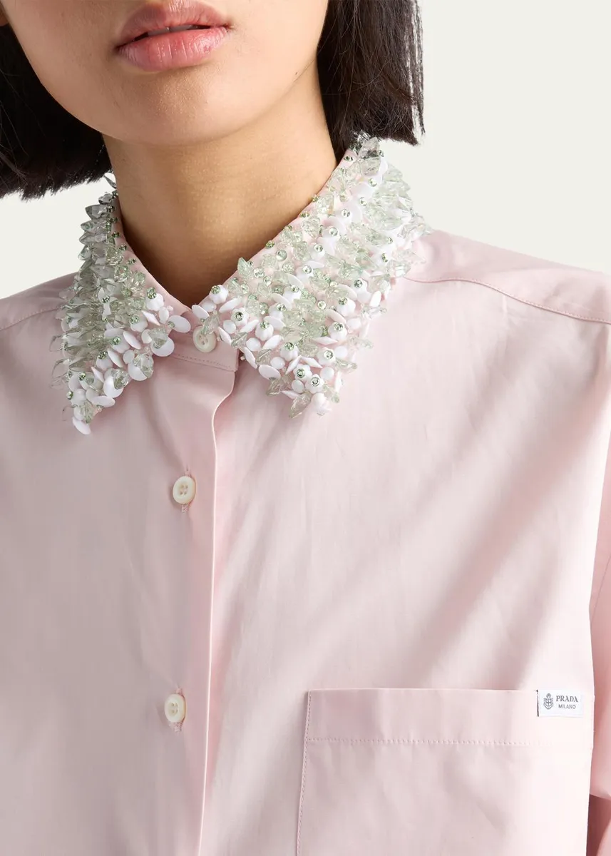 Prada Embroidered Poplin Shirt | Thumbnail 5