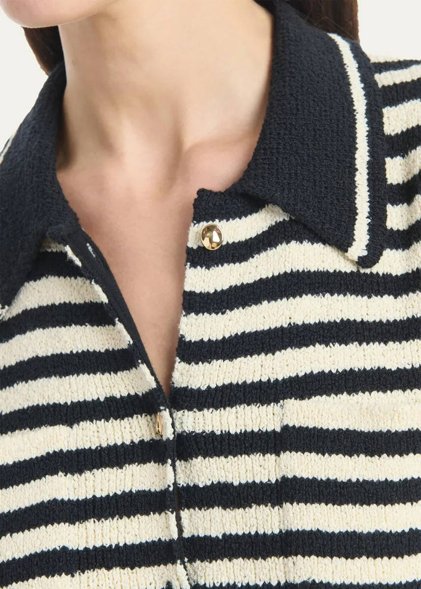 Altuzarra Mamie Striped Knit Button-Front Mini Polo Dress | Thumbnail 5 Altuzarra Mamie Striped Knit Button-Front Mini Polo Dress | Thumbnail 5