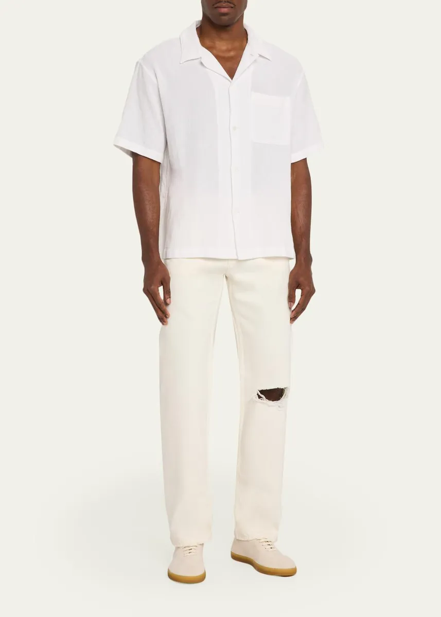 Frame Men's Cotton Pocket Short-Sleeve Shirt | Thumbnail 2 Frame Men's Cotton Pocket Short-Sleeve Shirt | Thumbnail 2